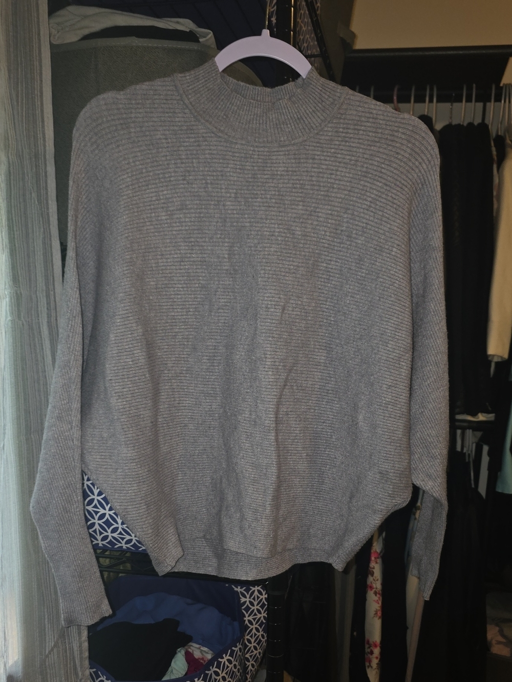 Philosophy Men’s Light Gray Ribbed Crewneck Sweater